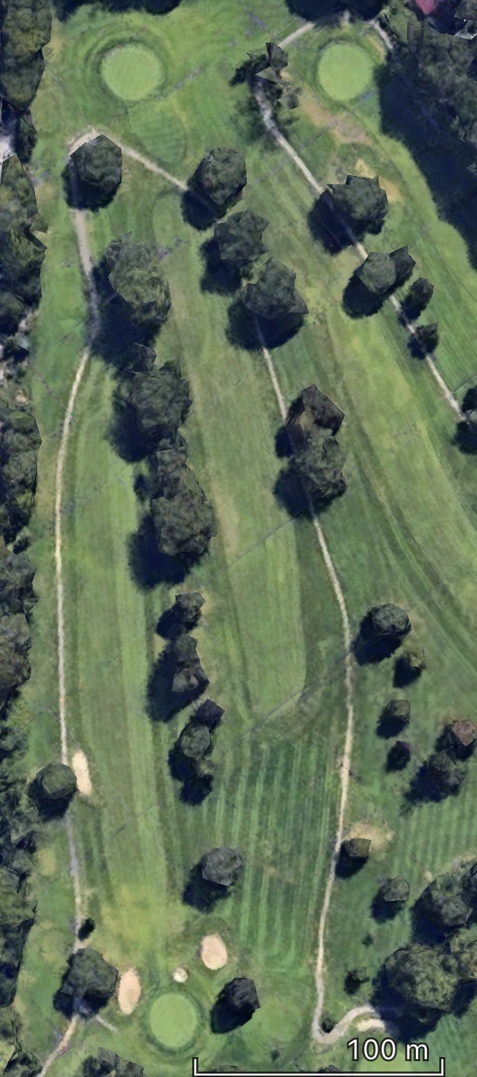 Course routing aerial with multiple holes