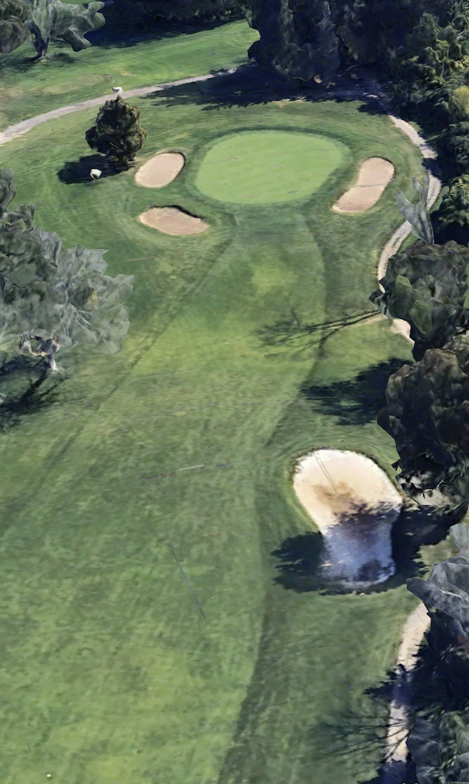 Green with bunkers
